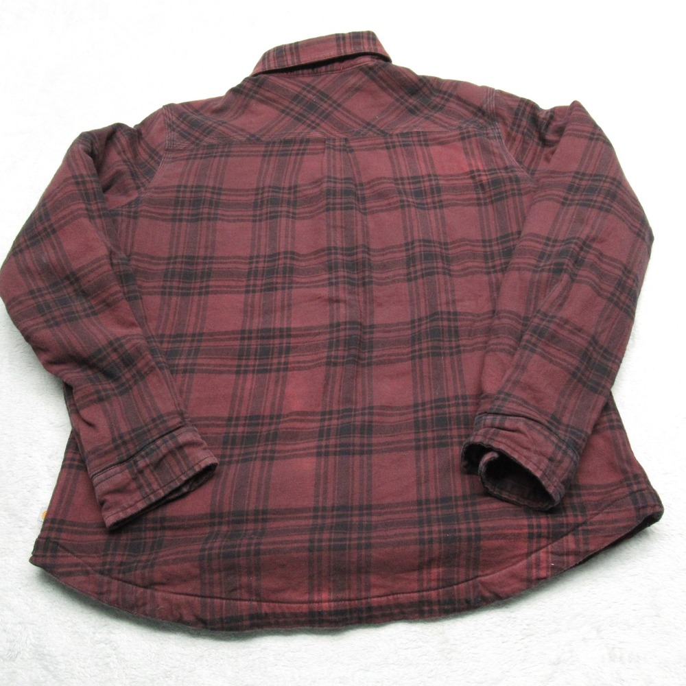 Carhartt Shirt Womens Small Purple Rugged Flex Flannel Fleece Lined Button Up - Picture 3 of 14